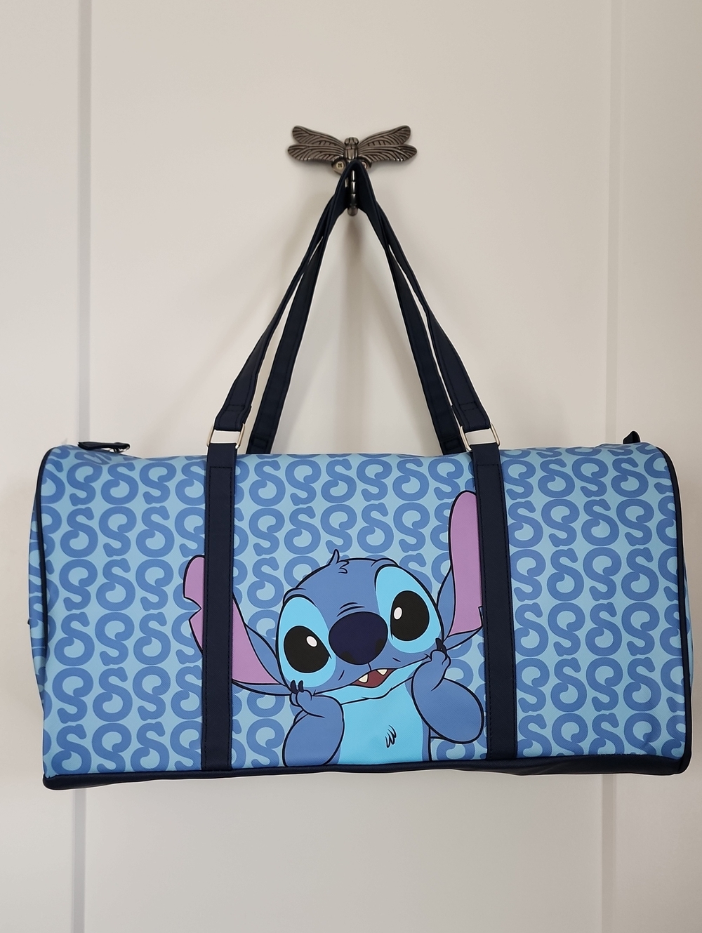 Disney Stitch 17 Inch Blue Patterned Travel Duffle Bag - NWT